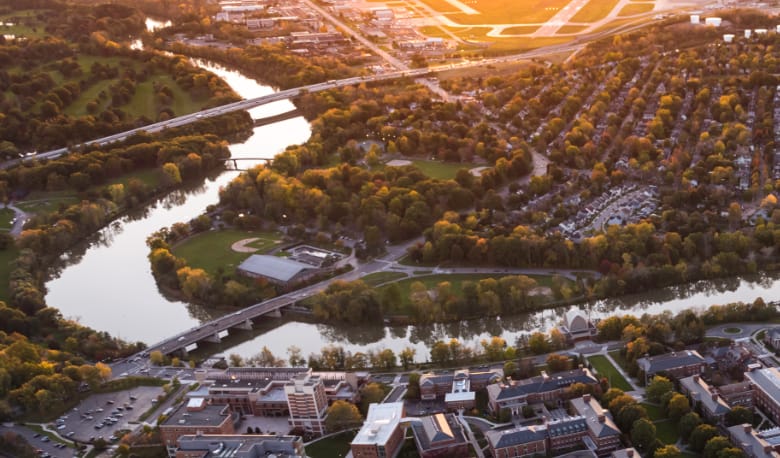 Aerial photograph of Rochester